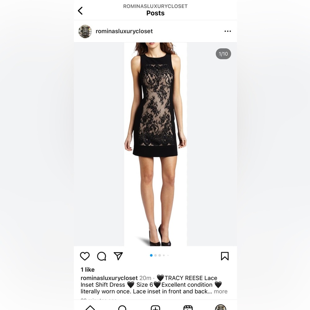 đź–¤Tracy Reese Lace Inset Shift Dress đź–¤ - Picture 15 of 15